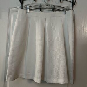 Worthington White Pleated‎ Waffle Textured Skirt Women’s 12 EUC